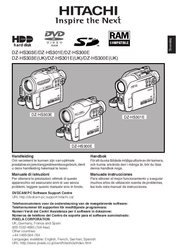 Mode d'emploi HITACHI DZ-HS301E(UK)