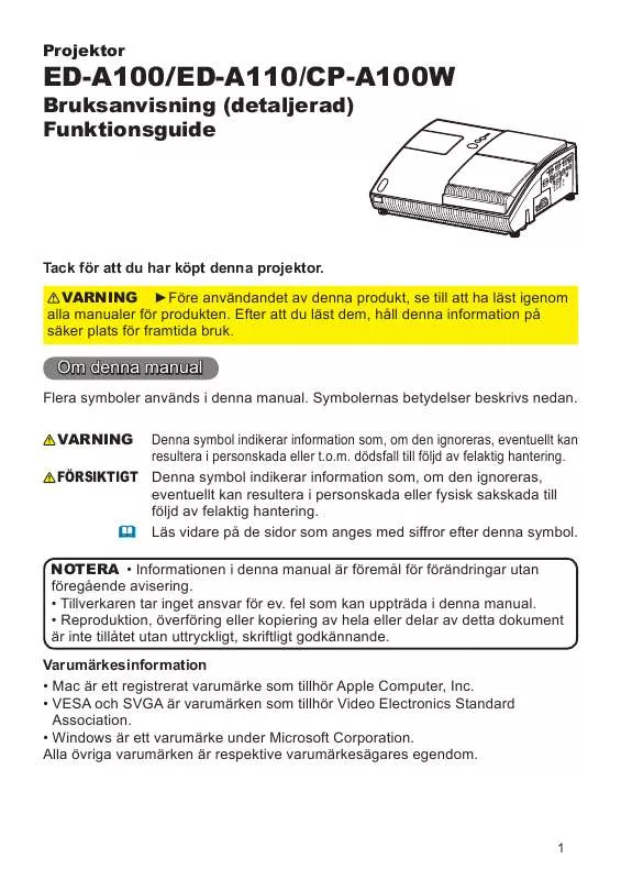 Mode d'emploi HITACHI ED-A100