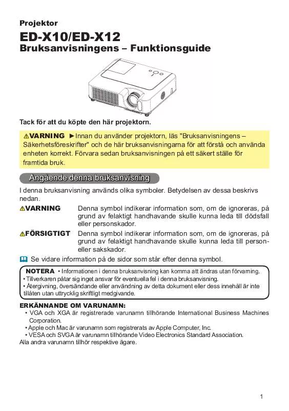 Mode d'emploi HITACHI ED-X10F