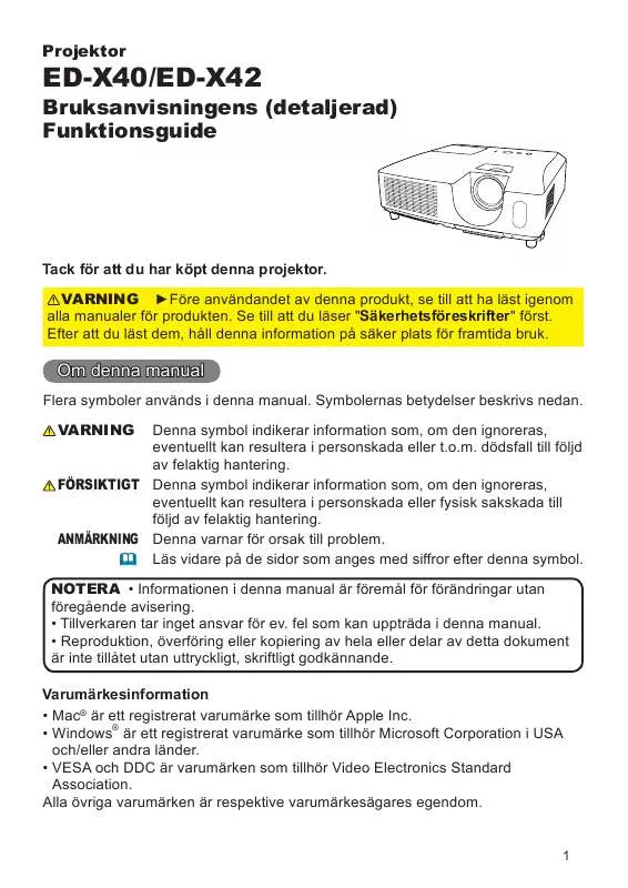 Mode d'emploi HITACHI ED-X40