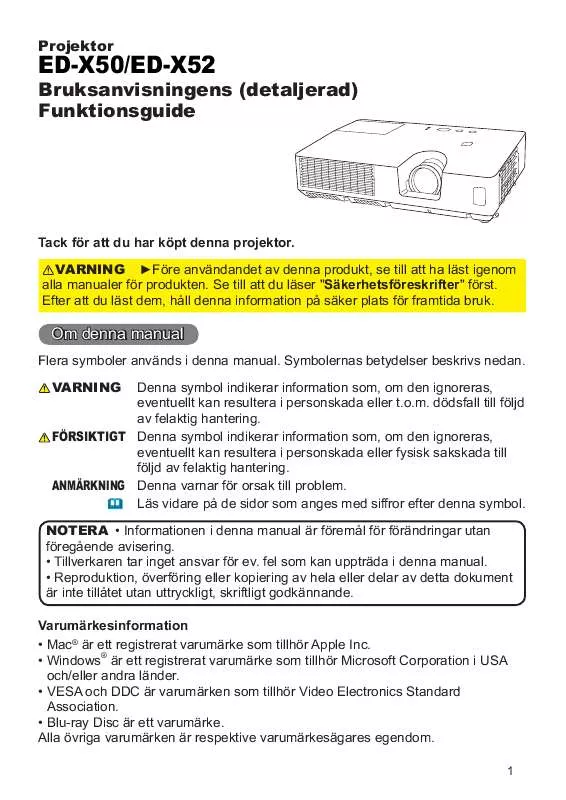 Mode d'emploi HITACHI ED-X52