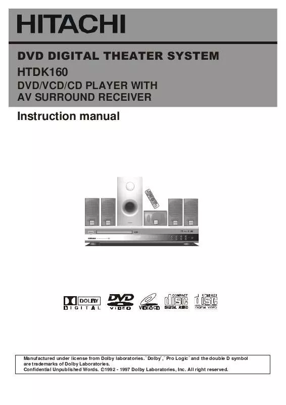 Mode d'emploi HITACHI HTDK160