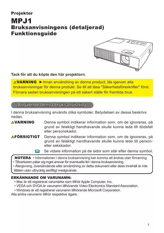 Mode d'emploi HITACHI MPJ1EF