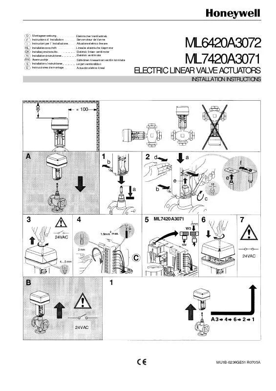 Mode d'emploi HONEYWELL ML6420A3072