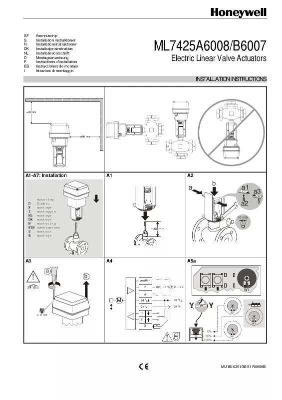 Mode d'emploi HONEYWELL ML7425B6007