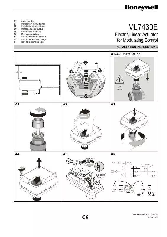 Mode d'emploi HONEYWELL ML7430E