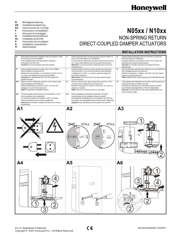 Mode d'emploi HONEYWELL N05XX