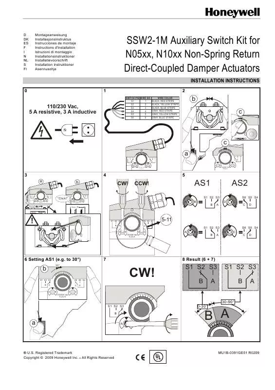 Mode d'emploi HONEYWELL SSW2-1M