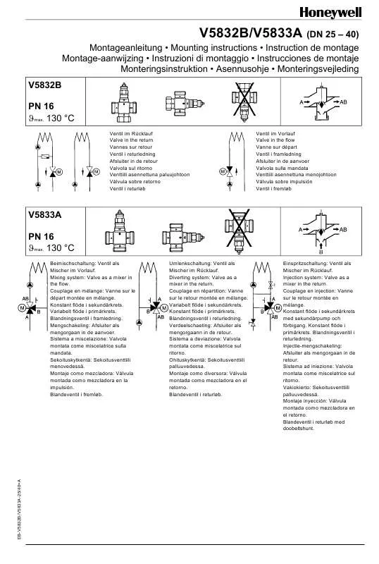 Mode d'emploi HONEYWELL V5832B