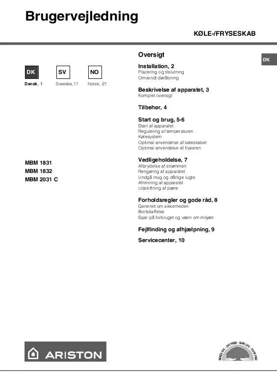 Mode d'emploi HOTPOINT MBM 1822 V