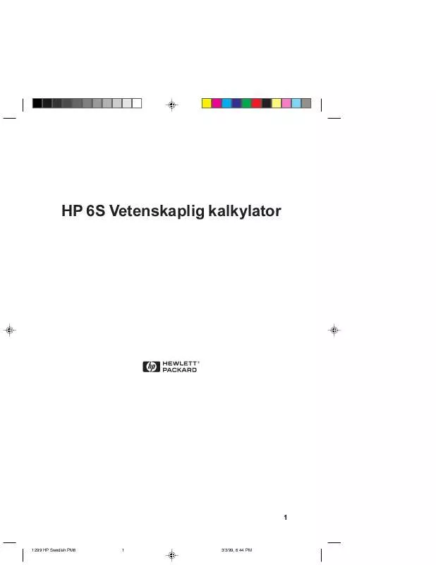 Mode d'emploi HP 6S SOLAR SCIENTIFIC CALCULATOR