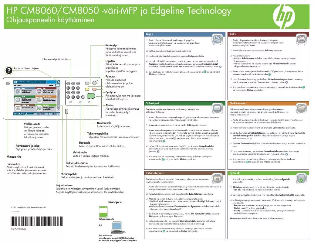 Mode d'emploi HP CM8000 COLOR MFP