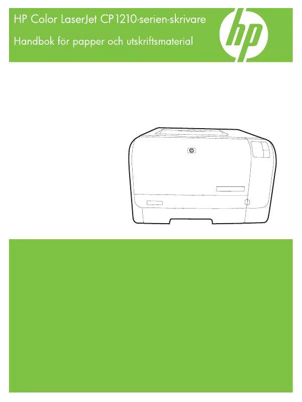 Mode d'emploi HP COLOR LASERJET CP1210