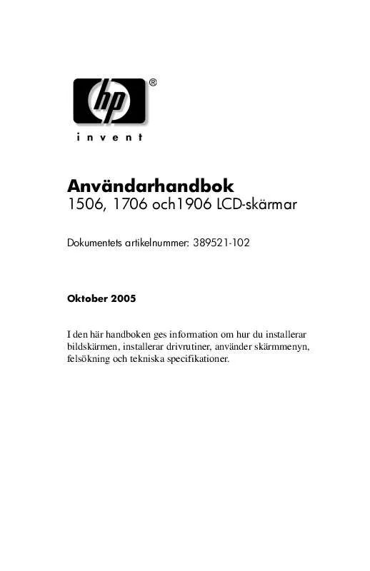 Mode d'emploi HP COMPAQ FP1706