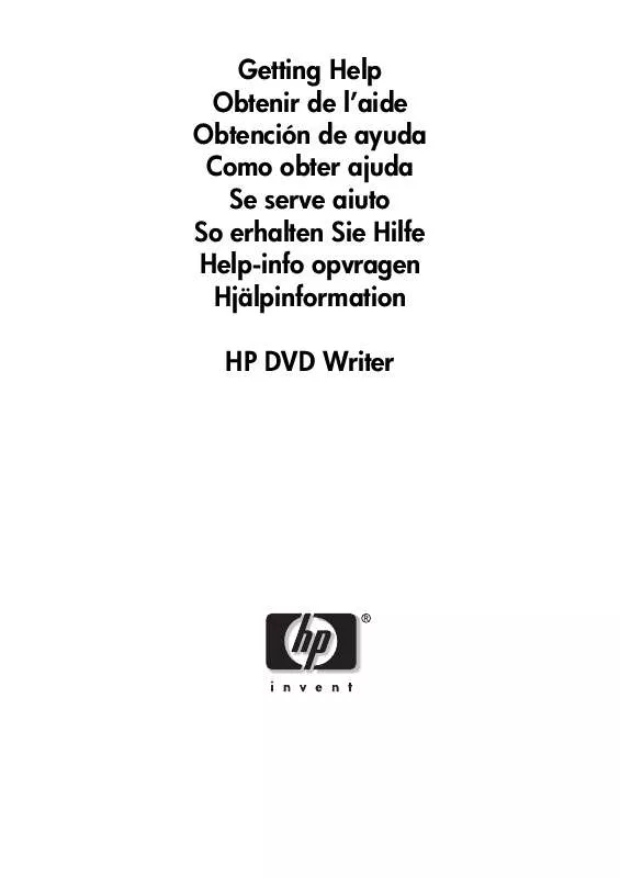 Mode d'emploi HP DVD WRITER DVD100