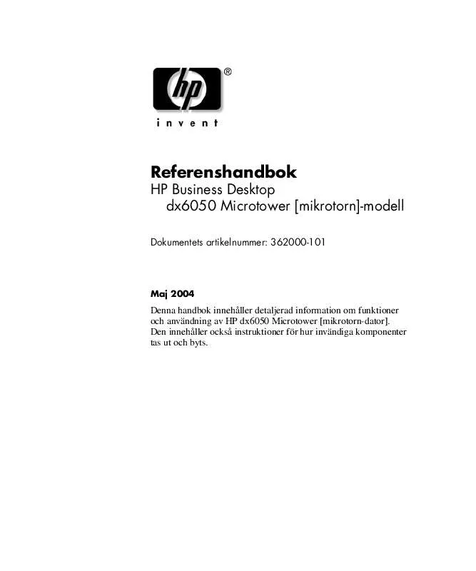 Mode d'emploi HP DX6050 MICROTOWER