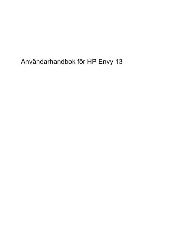 Mode d'emploi HP ENVY 13-1050EA