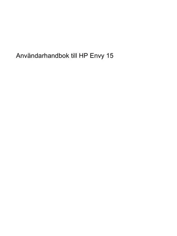 Mode d'emploi HP ENVY 15-1060EA