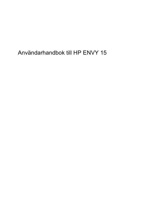Mode d'emploi HP ENVY 15-1110EA