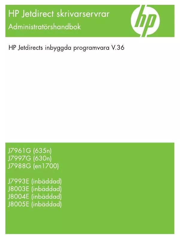 Mode d'emploi HP JETDIRECT EN1700 IPV4/IPV6 PRINT SERVER