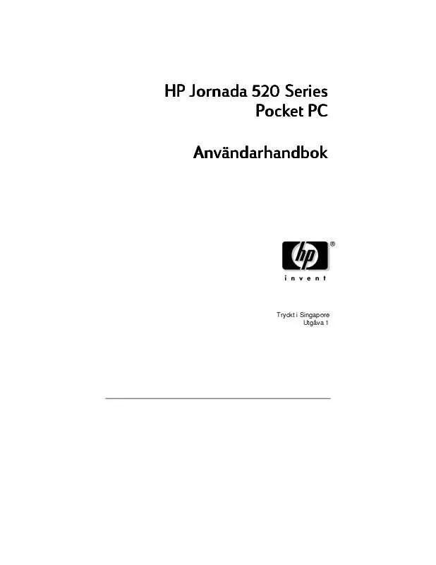 Mode d'emploi HP JORNADA 520 POCKET PC