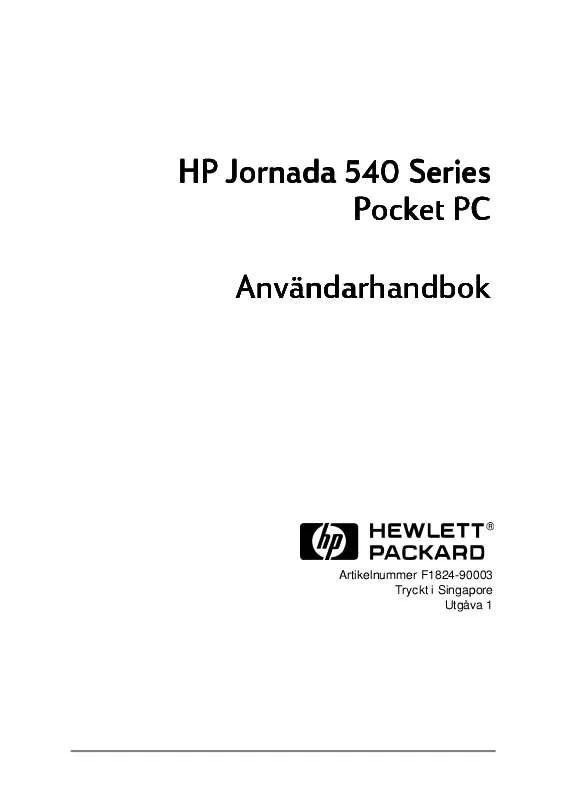 Mode d'emploi HP JORNADA 540 POCKET PC