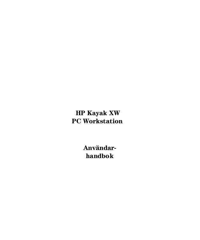 Mode d'emploi HP KAYAK XW A2-U2-W2