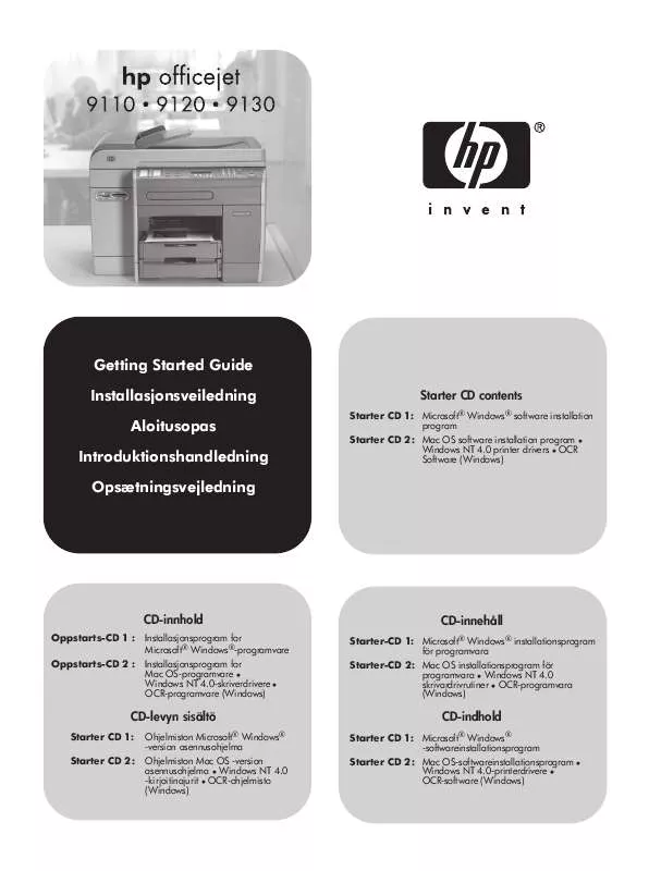 Mode d'emploi HP OFFICEJET 9100 ALL-IN-ONE