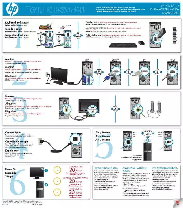 Mode d'emploi HP PAVILION ELITE E-063