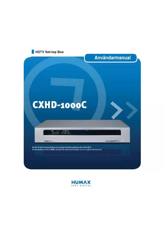 Mode d'emploi HUMAX CXHD-1000C