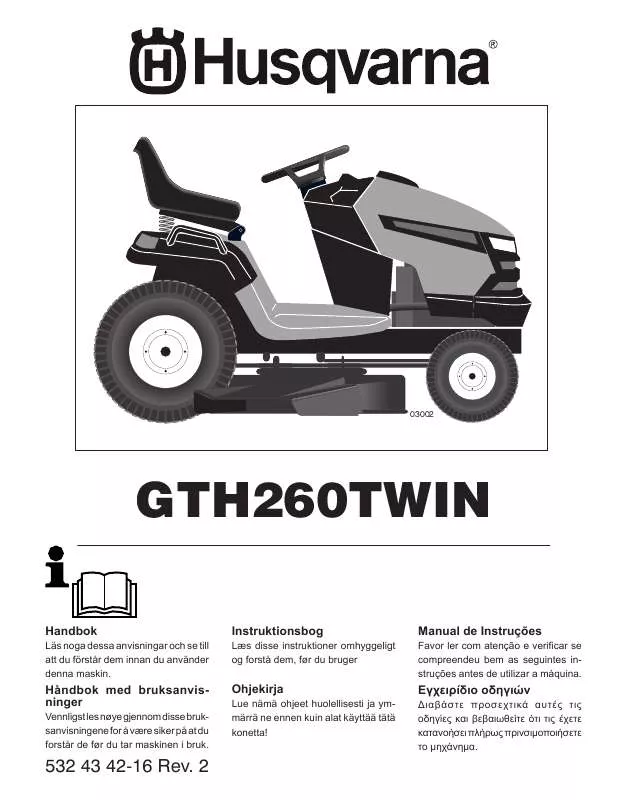 Mode d'emploi HUSQVARNA GTH260TWIN