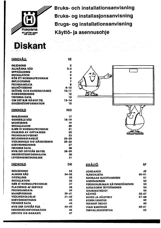 Mode d'emploi HUSQVARNA QD92I