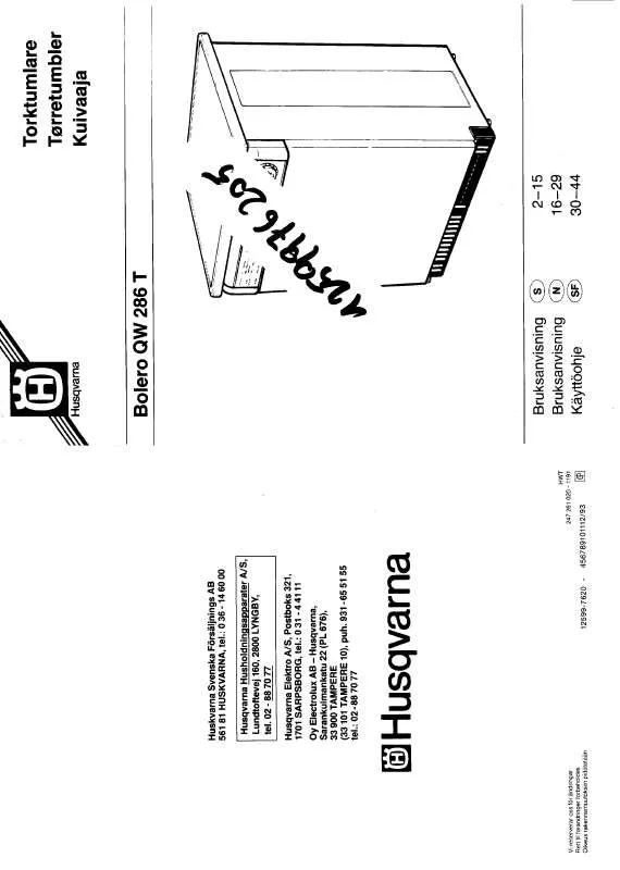 Mode d'emploi HUSQVARNA QW286T