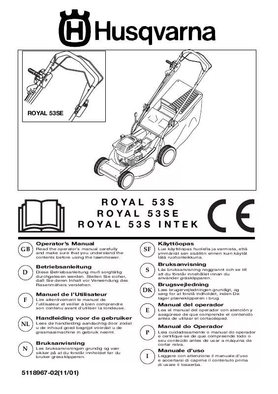 Mode d'emploi HUSQVARNA ROYAL 53 SE