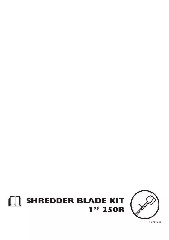 Mode d'emploi HUSQVARNA SHREDDER BLADE KIT 1 250 R