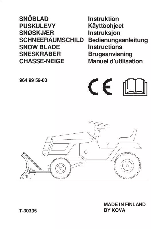 Mode d'emploi HUSQVARNA SNOW BLADE 964 99 59-03