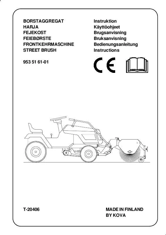 Mode d'emploi HUSQVARNA STREET BRUSH BORSTAGGREGAT HARJA FEJEKOST FEIEBØRSTE FRONTKEHRMASCHINE 953 51 61-01 T-20406