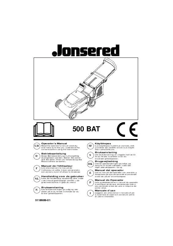 Mode d'emploi JONSERED 500 BAT