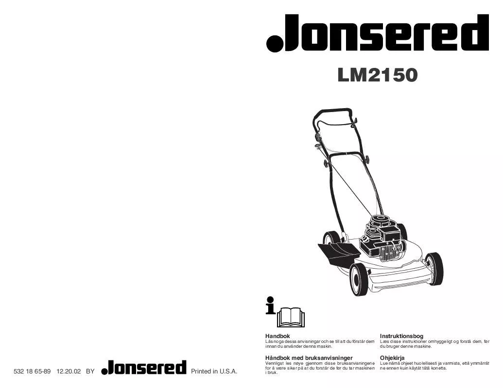 Mode d'emploi JONSERED LM 2150