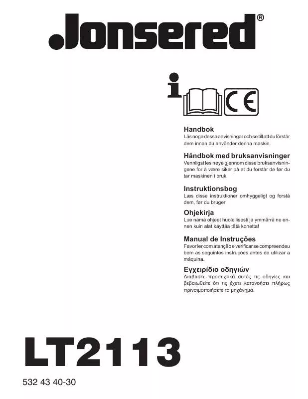 Mode d'emploi JONSERED LT 2113