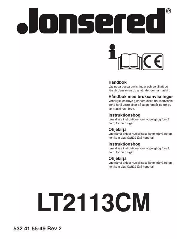 Mode d'emploi JONSERED LT 2113 CM