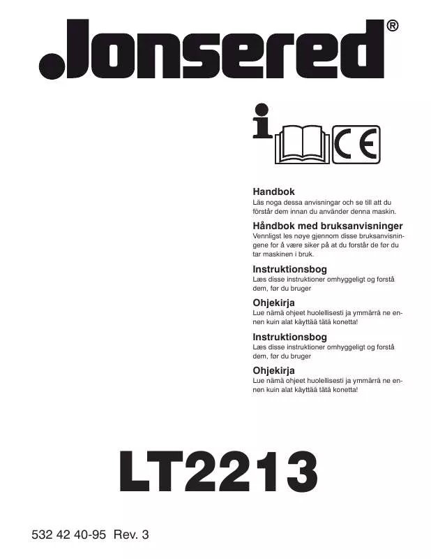 Mode d'emploi JONSERED LT 2213