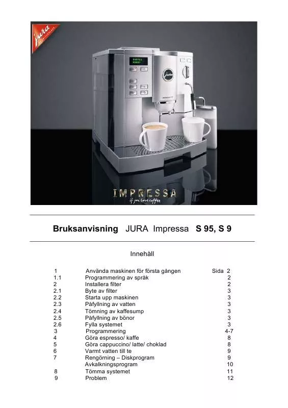 Mode d'emploi JURA IMPRESSA 601