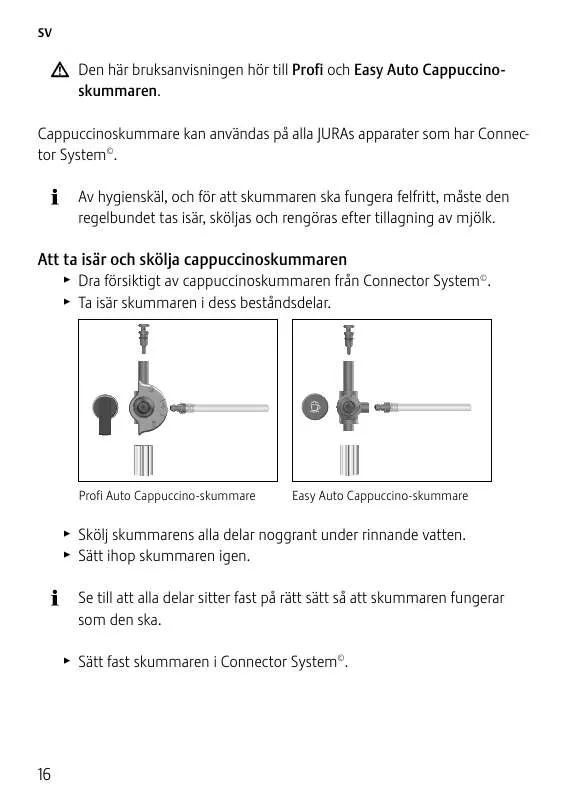 Mode d'emploi JURA PROFESSIONAL CAPPUCCINO FROTHER