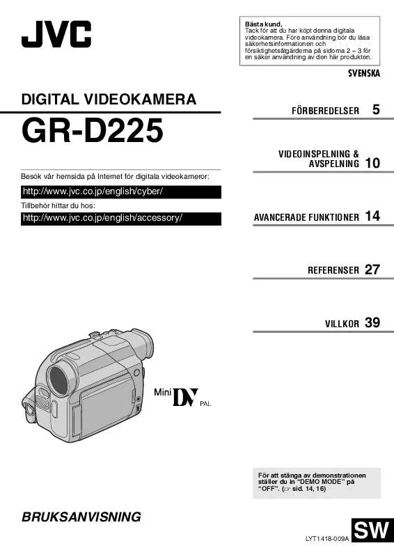 Mode d'emploi JVC GR-D225