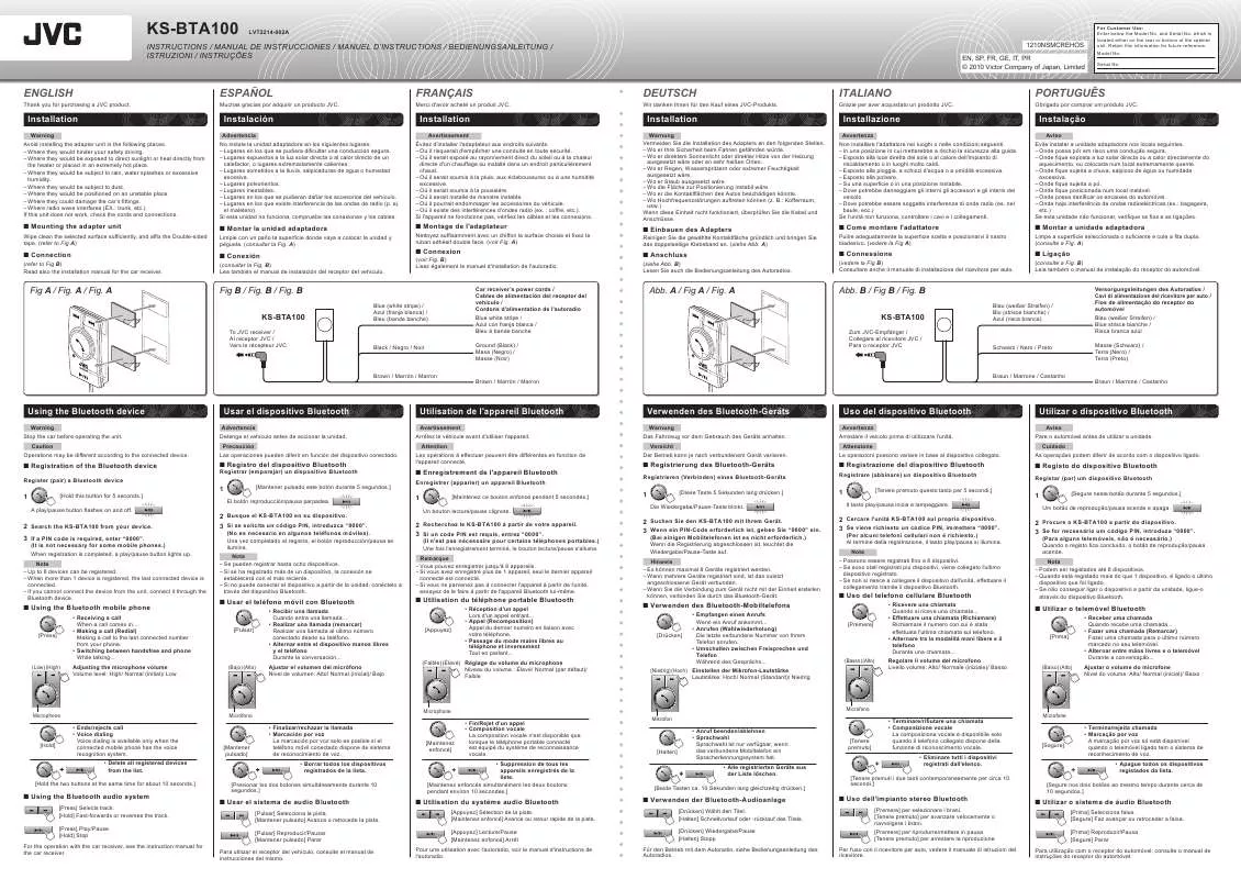 Mode d'emploi JVC KS-BTA100