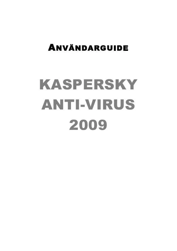 Mode d'emploi KASPERSKY LAB ANTI-VIRUS 2009