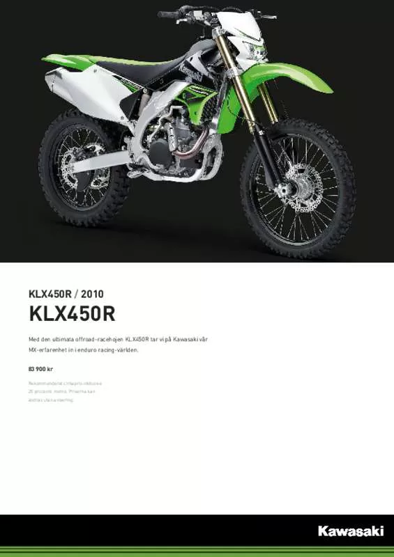 Mode d'emploi KAWASAKI KLX 450R