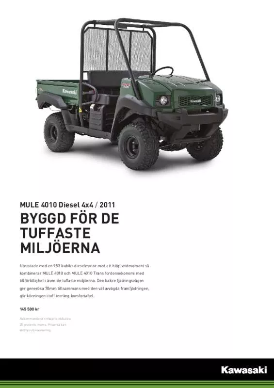 Mode d'emploi KAWASAKI MULE 4010 DIESEL 4X4