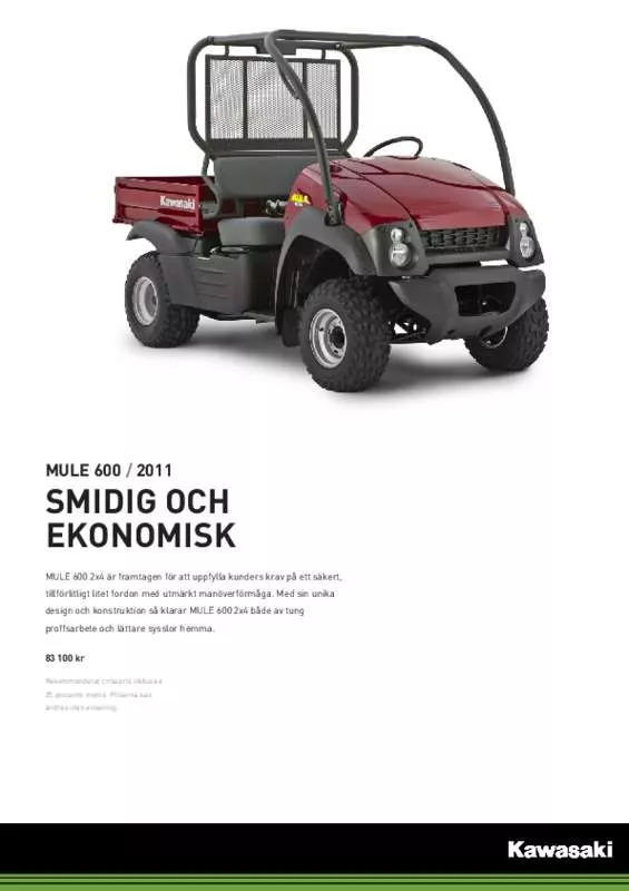 Mode d'emploi KAWASAKI MULE 600